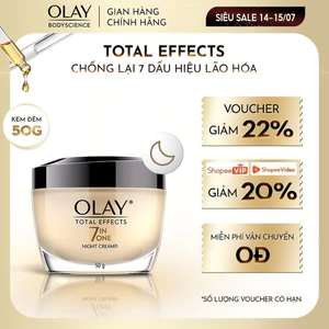 Kem Dưỡng Ban Đêm OLAY Total Effects 7in1 Hạn Chế Và Bảo Vệ Da Khỏi 7 Dấu Hiệu Lão Hóa 50G