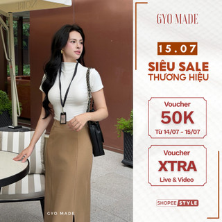 [NEW] Áo thun nữ cổ lọ GYOMADE® tay ngắn ôm body, chất thun lạnh cao cấp co giãn 4 chiều tôn dáng | GA115