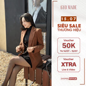 Áo blazer nữ nhung tăm GYOMADE® cao cấp 2 lớp có mút đệm vai, form rộng sang trọng thoải mái | GA095