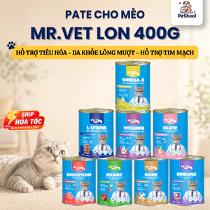 Pate Cho Mèo MRVET Lon 400g - Dưỡng Lông Mượt, Bổ Sung Vitamin, Tăng Cường Miễn Dịch - PetKool