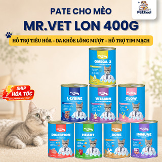 [COMBO] Pate Cho Mèo MRVET Lon 400g - Dưỡng Lông Mượt, Bổ Sung Vitamin, Tăng Cường Miễn Dịch - PetKool