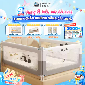 Thanh Chắn Giường Cho Bé Nâng Cấp 2026, Chắn Giường Pakey Nâng Hạ 1&2 Bên Chiều Cao Tối Đa 105cm