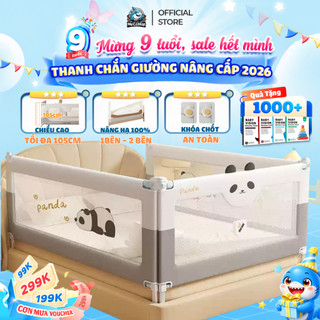(Mẫu Mới) Thanh Chắn Giường Cho Bé Nâng Cấp 2026, Chắn Giường Pakey Nâng Hạ 1&2 Bên Chiều Cao Tối Đa 105cm