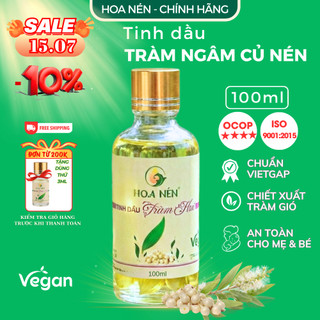 Tinh dầu Tràm Huế Ngâm Củ Nén 100ml - Hoa Nén - Chuẩn VietGAP - Chăm sóc mẹ và bé sơ sinh, tắm bé