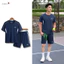 Bộ Thể Thao Nam GR.SIMPLE Vải Poly Coolmax Cao Cấp Co Giãn 4 Chiều, Bộ Quần Áo Hè Nam Cổ Tròn Mặc Nhà Tập Gym Chạy Bộ