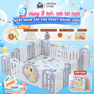Quây Cũi Cho Bé Tặng Bóng- Thảm- Bóng Rổ, Quây Cũi Nhựa Gấp Gọn An Toàn Cho Bé, Bảo Hành Trọn Đời