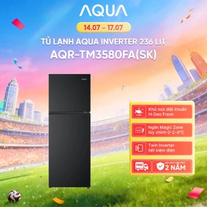 Tủ lạnh Inverter ngăn đông trên Aqua 236 Lít AQR-TM3580FA(SK) - Đen nhám kim tuyến - Bảo hành 2 năm - Freeship