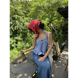 Áo DamiTop Caro Xanh Trắng - DamibyQuynh