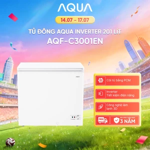 Tủ đông Inverter AQUA 201 lít AQF-C3001EN - Làm lạnh 3D - Dàn lạnh 5 chiều - 1 ngăn đông - Freeship