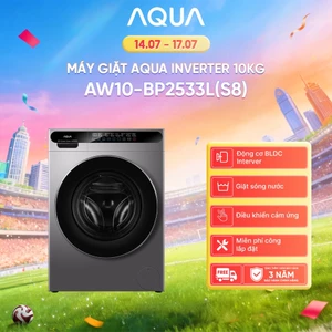 Máy giặt cửa trước AQUA Inverter 10kg AW10-BP2533L(S8) - Bảo hành 2 năm - Freeship toàn quốc