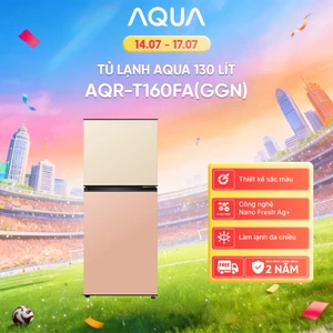 Tủ lạnh 2 cánh Aqua 130 lít ngăn đông trên AQR-T160FA(GGN)