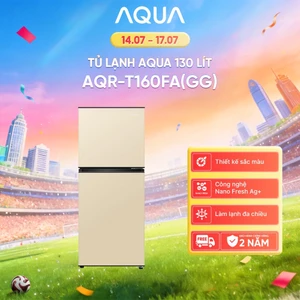 Tủ lạnh AQUA 130 lít ngăn đá trên AQR-T160FA(GG) - Màu Be - Freeship toàn quốc - Bảo hành 2 năm