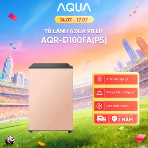 Tủ lạnh mini Aqua 90 lít AQR-D100FA(PS) - Màu hồng nhạt - Freeship toàn quốc - Bảo hành tận nhà