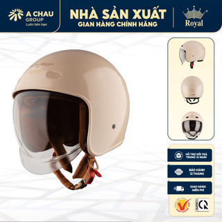 Mũ bảo hiểm 3/4 đầu Royce Helmet Xh26 kính âm cho nam và nữ đi xe máy chính hãng bảo hành 12 tháng