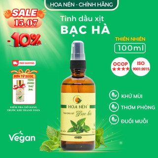 Chai Xịt tinh dầu Bạc Hà - Hoa Nén - Đuổi muỗi, chuột, côn tr.ùng, hương the mát - 100ml