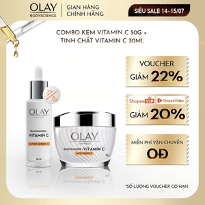 Combo Kem Dưỡng OLAY Luminous Niacinamide & Vitamin C 50G + Super Serum OLAY Luminous Niacinamide & Vitamin C 30ML