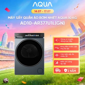 Máy sấy bơm nhiệt Aqua Inveter 10 kg AD10-AR377U1L(GN) - Freeship toàn quốc - Bảo hành 2 năm