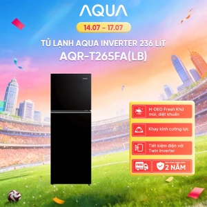 Tủ lạnh AQUA ngăn đông trên Inverter 236l AQR-T265FA(LB) - Freeship toàn quốc - Bảo hành 2 năm