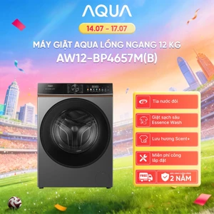 Máy giặt lồng ngang AQUA 12kg AW12-BP4657M(B)- Freeship toàn quốc - Bảo hành 2 năm
