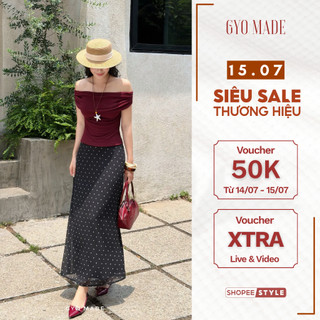 [NEW] Chân váy chấm bi GYOMADE chất voan tơ cao cấp mềm mại thoáng mát có lót trong | GV044