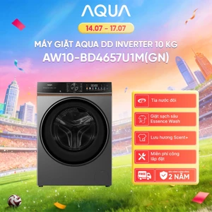 Máy giặt lồng ngang AQUA Inverter 10 Kg AW10-BD4657U1M(GN) - Freeship toàn quốc - Bảo hành 2 năm