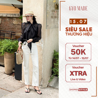 [NEW - VC 80K] Quần jean lửng nữ ống đứng GYOMADE dài 87cm chất cotton, form gọn dáng cao hơn cho nàng petite GQ026