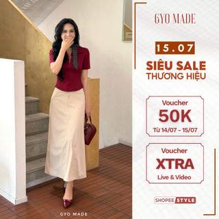 [NEW] Chân váy chữ A dáng dài midi GYOMADE® chất kaki nhung, cạp cao tôn dáng thanh lịch | GV048