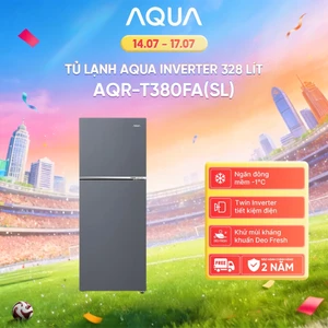 Tủ lạnh ngăn đông trên Aqua Inverter 328L AQR-T380FA(SL) - Bảo hành 2 năm - Bảo hành tận nhà - Freeship toàn quốc
