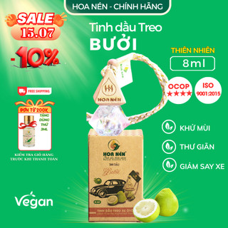 Tinh dầu treo Bưởi nguyên chất - Hoa Nén - Hương thơm mát, khử mùi, giảm say xe - 8ml