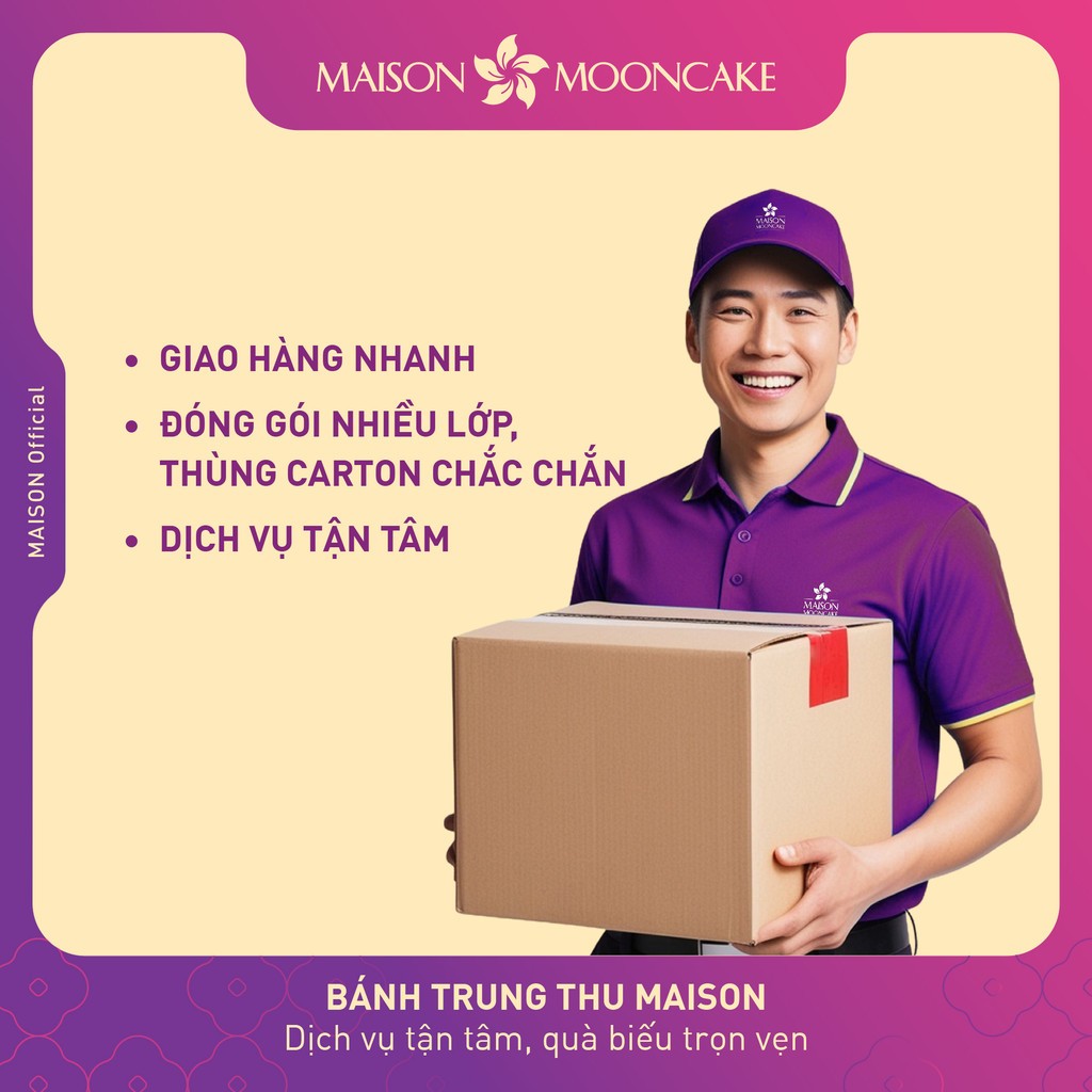 [ Đang hot ]Bánh Trung thu cao cấp - Maison Mooncake - Hứng Khởi- Set 08 bánh nướng x 80g - Vỏ mỏng, Vị ngọt dịu | BigBuy360 - bigbuy360.vn