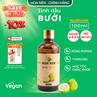 Tinh dầu Bưởi nguyên chất - Hoa Nén - Hương thanh mát, khử mùi, chăm sóc tóc - 100ml