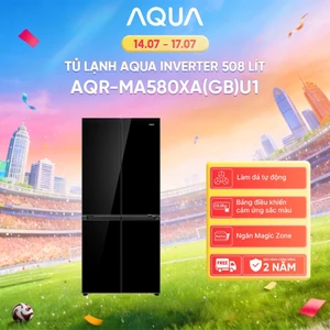 Tủ lạnh 4 cánh Inverter Aqua 508L AQR-MA580XA(GB)U1 - Bảo hành 2 năm - Freeship toàn quốc