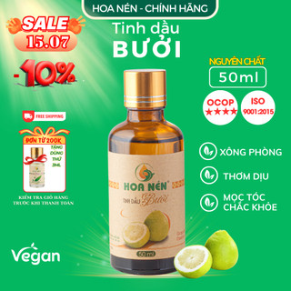 Tinh dầu Bưởi nguyên chất - Hoa Nén - Hương dịu nhẹ, khử mùi, chăm sóc tóc chắc khỏe, mọc tóc - 50ml