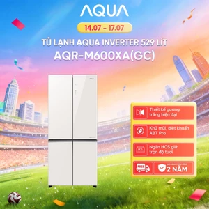 Tủ lạnh Aqua Inverter 529L AQR-M600XA(GC) - Mặt gương trắng - Bảo hành 2 năm - Freeship toàn quốc