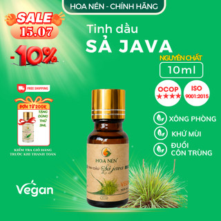 Tinh dầu Sả Java nguyên chất - Hoa Nén - Khử mùi, ẩm mốc, đuổi muỗi, côn trùng - 10ml