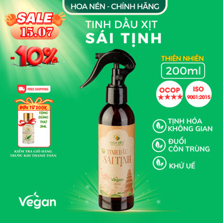 Tinh dầu xịt Sái Tịnh 200ml - Hoa Nén - Vegan - Tịnh hóa không gian thờ tự, kh.ử uế, kh.ử mùi