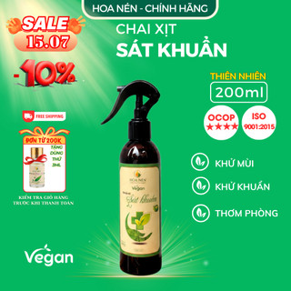 Tinh dầu Xịt Khử Kh.uẩn 200ml - Tinh dầu Hoa Nén - Vegan - theo công thức WHO dịu nhẹ da tay