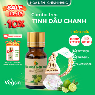 Combo tinh dầu Chanh nguyên chất - Hoa Nén - Thanh lọc không khí Chai treo + 10ml