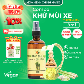 Combo khử mùi làm cho xe thơm tinh dầu - Hoa Nén - Thư giãn, giảm say xe - 100ml