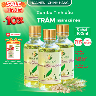 COMBO Tinh dầu Tràm Huế NGÂM CỦ NÉN 100ml - Hoa Nén - Chuẩn VietGAP, an toàn cho mẹ và bé sơ sinh