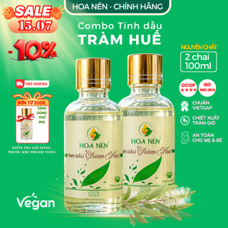 COMBO Tinh dầu Tràm Huế nguyên chất 100ml - Hoa Nén - Chuẩn VietGAP, an toàn cho mẹ và bé sơ sinh
