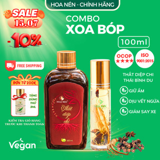 Combo xoa bóp, giảm đau đầu, say tàu xe - Hoa Nén - Thất Diệp Chi 100ml và Thái Bình Du 10ml