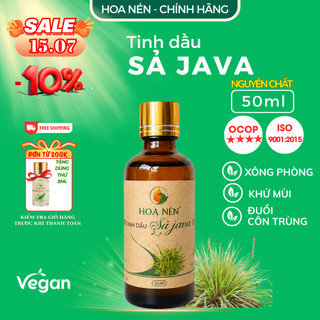 Tinh dầu Sả Java nguyên chất - Hoa Nén - Khử mùi, đuổi muỗi, côn trùng, lau sàn - 50ml