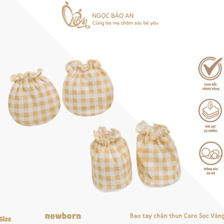 NBAn (0-3M) Set bao tay chân thun cho bé sơ sinh cotton mềm mịn thoáng mát không bị ngấn tay
