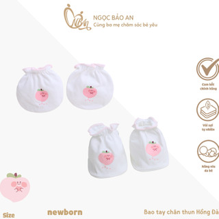 NBAn (0-3M) Set bao tay chân thun cho bé sơ sinh cotton mềm mịn thoáng mát không bị ngấn tay