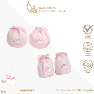 NBAn (0-3M) Set bao tay chân thun cho bé sơ sinh cotton mềm mịn thoáng mát không bị ngấn tay