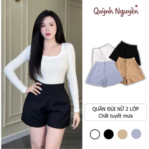 Quần Short Nữ Đùi 2 lớp có túi cạp cao dáng A chất tuyết mưa nhẹ Hồng Ngọc Thời Trang Nữ mã 238 QN