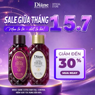 Combo gội xả giảm rụng tóc đến 96% giảm gàu mẩn đỏ da đầu Moist Diane Extra Hair Fall Control 50ml*2