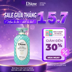 Dầu xả Sạch dầu tươi mát da đầu giảm gàu Moist Diane Extra Fresh & Hydrate 450ml*2