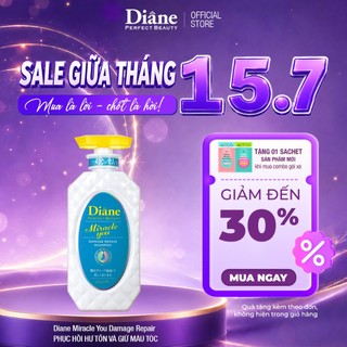Dầu gội giữ màu tóc nhuộm tẩy phục hồi khô xơ hư tổn Diane Perfect Beauty Miracle You Damage Repair